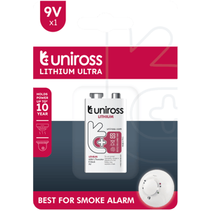 Литиева батерия CR 9V Uniross Ultra Lithium 9V 800 mAh