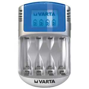 Зарядно за акумулаторни батерии VARTA с LCD дисплей и захранване с 12V за 4 батерии АА/ААА