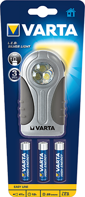 Ръчен фенер Varta Silver Light LED с 3 батерии ААА
