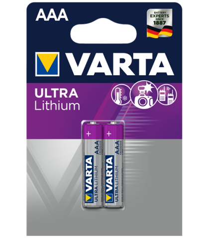 Литиеви батерии AAA - Varta Lithium AAA - 2 броя