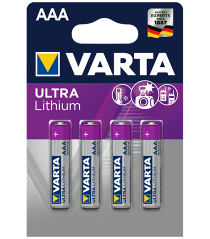 Литиеви батерии AAA - Varta Lithium AAA - 4 броя