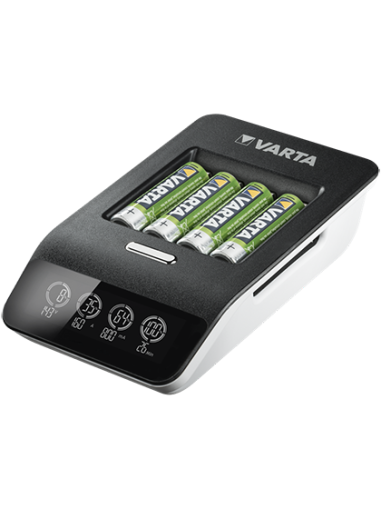 Супер бързо зарядно за акумулаторни батерии VARTA с 4 батерии AA 2100 mAh