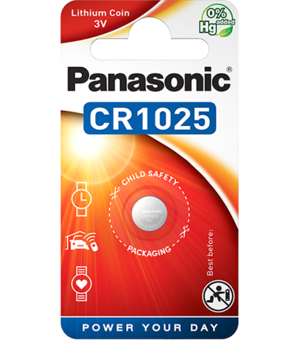 Литиева батерия CR1025 Panasonic CR1025 - 3V