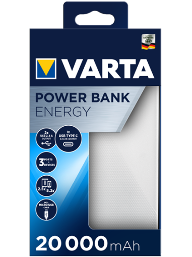 Външна батерия за телефон Varta Energy Power Bank 20 000 mAh