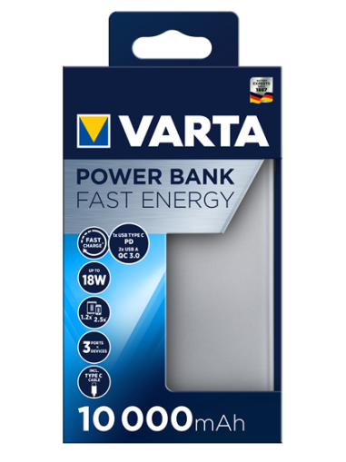 Външна батерия за бързо зареждане на телефон Varta Fast Energy 10 000 mAh